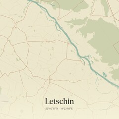 Obraz premium Vintage map of Letschin, Germany.