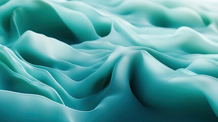 Fototapeta premium Organic Teal Waves in Fluid Motion with Smooth Textured Surface
