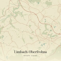 Vintage map of Limbach-Oberfrohna, Germany.