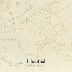 Vintage map of Lilienthal, Germany.