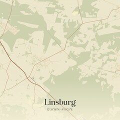 Vintage map of Linsburg, Germany.