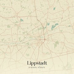 Vintage map of Lippstadt, Germany.