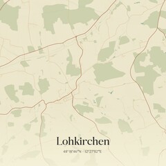 Vintage map of Lohkirchen, Germany.