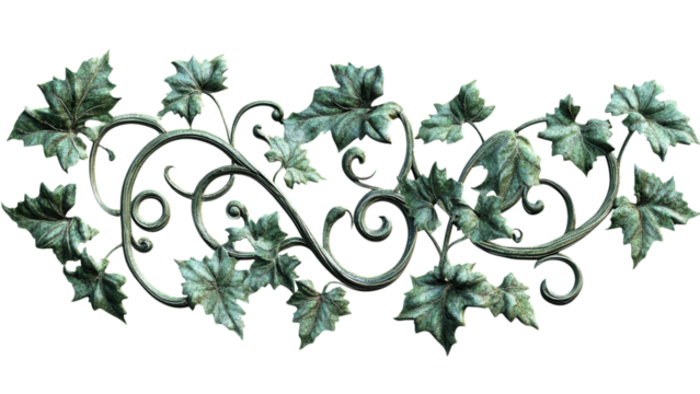 Curly Green Vines Design, intricate stylized patterns, transparent background, ideal for digital art and graphic design projects - Powered by Adobe