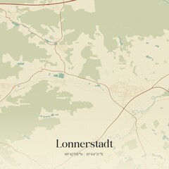 Vintage map of Lonnerstadt, Germany.