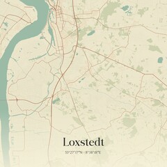 Vintage map of Loxstedt, Germany.