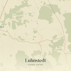 Obraz premium Vintage map of Luhnstedt, Germany.
