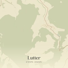 Fototapeta premium Vintage map of Lutter, Germany.