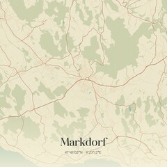 Vintage map of Markdorf, Germany.