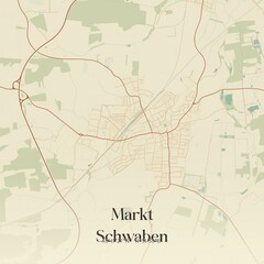 Obraz premium Vintage map of Markt Schwaben, Germany.