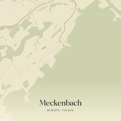 Fototapeta premium Vintage map of Meckenbach, Germany.
