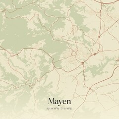 Naklejka premium Vintage map of Mayen, Germany.