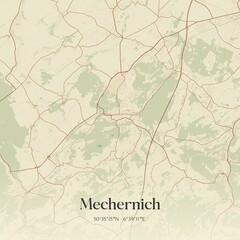 Vintage map of Mechernich, Germany.