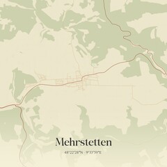 Obraz premium Vintage map of Mehrstetten, Germany.