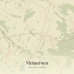 Vintage map of Meinersen, Germany.