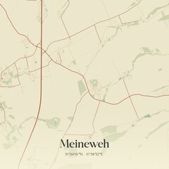 Fototapeta premium Vintage map of Meineweh, Germany.