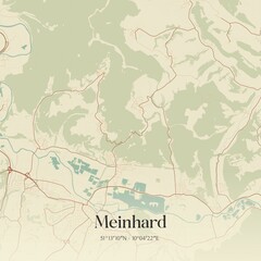 Vintage map of Meinhard, Germany.