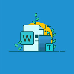 Word document sheet illustration, microsoft office word file icon