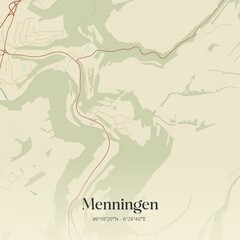 Vintage map of Menningen, Germany.