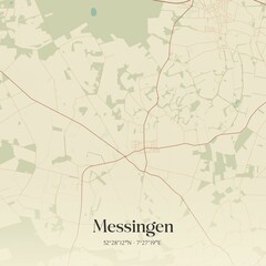 Vintage map of Messingen, Germany.
