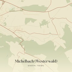 Obraz premium Vintage map of Michelbach (Westerwald), Germany.