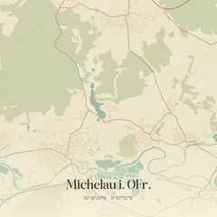 Vintage map of Michelau i. OFr., Germany.