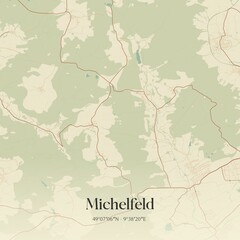 Vintage map of Michelfeld, Germany.