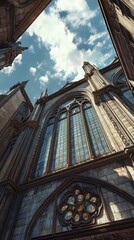 Gothic architecture reaching for the sky.