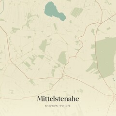 Vintage map of Mittelstenahe, Germany.