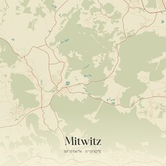 Fototapeta premium Vintage map of Mitwitz, Germany.