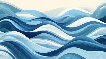 Fototapeta premium Abstract blue ocean waves background, calming design