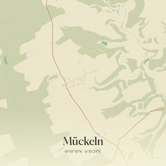 Vintage map of Muckeln, Germany.