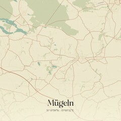 Naklejka premium Vintage map of Mugeln, Germany.
