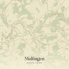 Fototapeta premium Vintage map of Mulfingen, Germany.