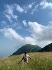 Obraz premium person in the mountains