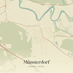 Vintage map of Munsterdorf, Germany.