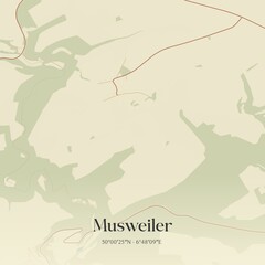 Vintage map of Musweiler, Germany.