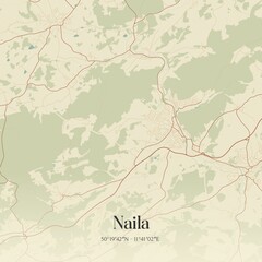 Vintage map of Naila, Germany.