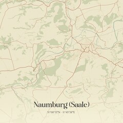 Fototapeta premium Vintage map of Naumburg (Saale), Germany.