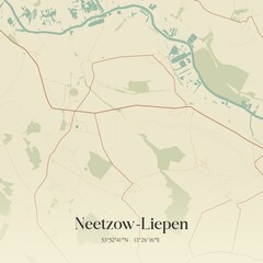 Vintage map of Neetzow-Liepen, Germany.