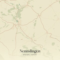 Vintage map of Nennslingen, Germany.