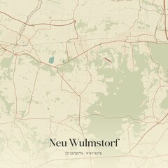 Vintage map of Neu Wulmstorf, Germany.