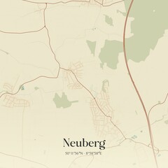 Fototapeta premium Vintage map of Neuberg, Germany.