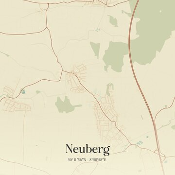 Vintage map of Neuberg, Germany.