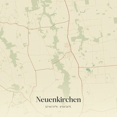 Vintage map of Neuenkirchen, Germany.
