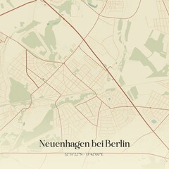 Vintage map of Neuenhagen bei Berlin, Germany.