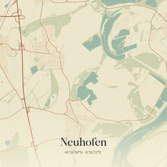 Vintage map of Neuhofen, Germany.