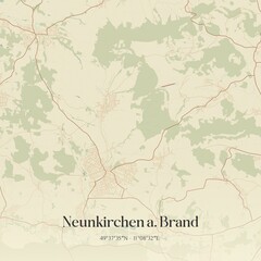 Vintage map of Neunkirchen a. Brand, Germany.