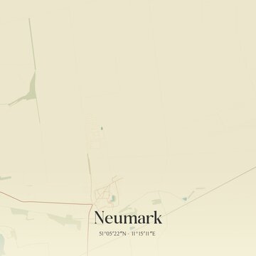 Vintage map of Neumark, Germany.
