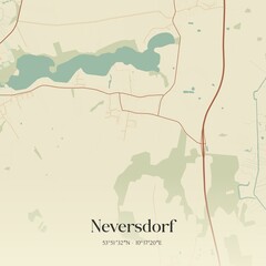 Obraz premium Vintage map of Neversdorf, Germany.